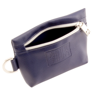 mini bag frontside with manufabo M zipper in deep navy blue