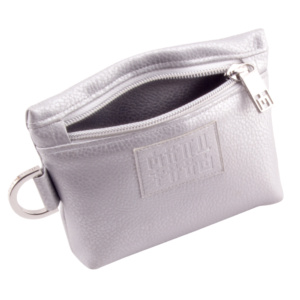 mini bag frontside with manufabo M zipper in metallic silver