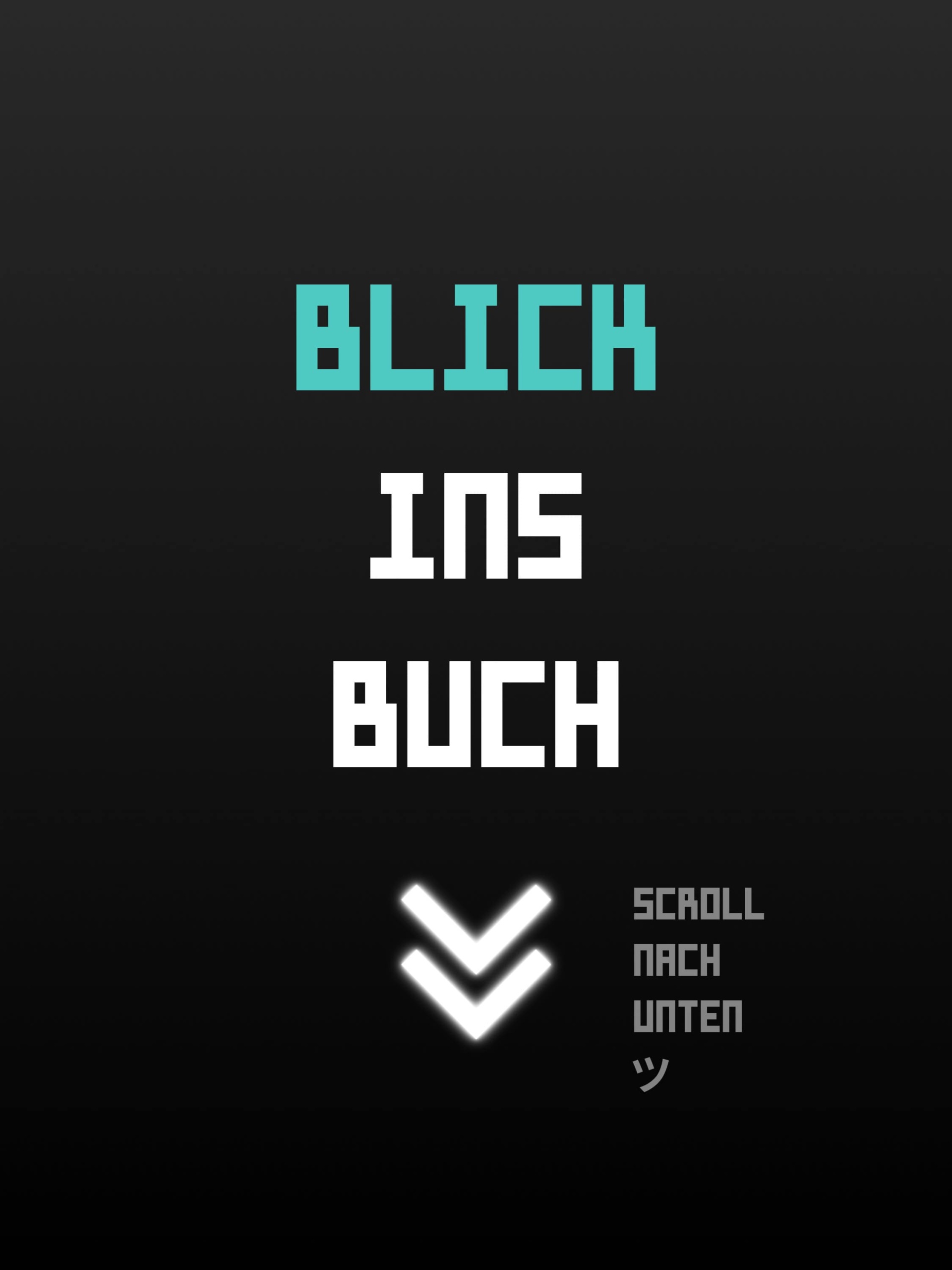 Grafik mit der Aufschrift „Blick ins Buch“ und „Scroll nach unten“