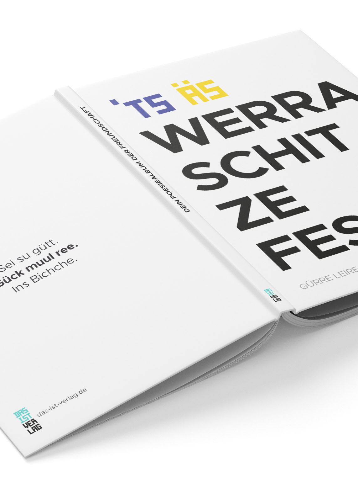 'Ts Äs Werra Schitzefest offenliegend mit Buchcover Vorder und Rückseite oben mobile