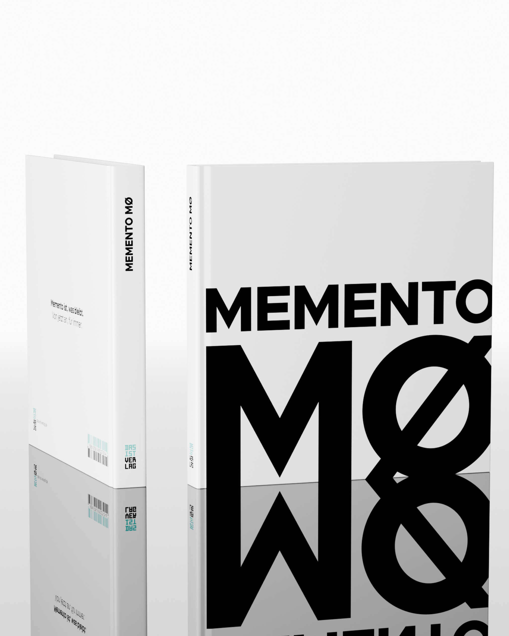 MEMENTO Gästebuch – Cover gespiegelt auf reflektierendem Boden