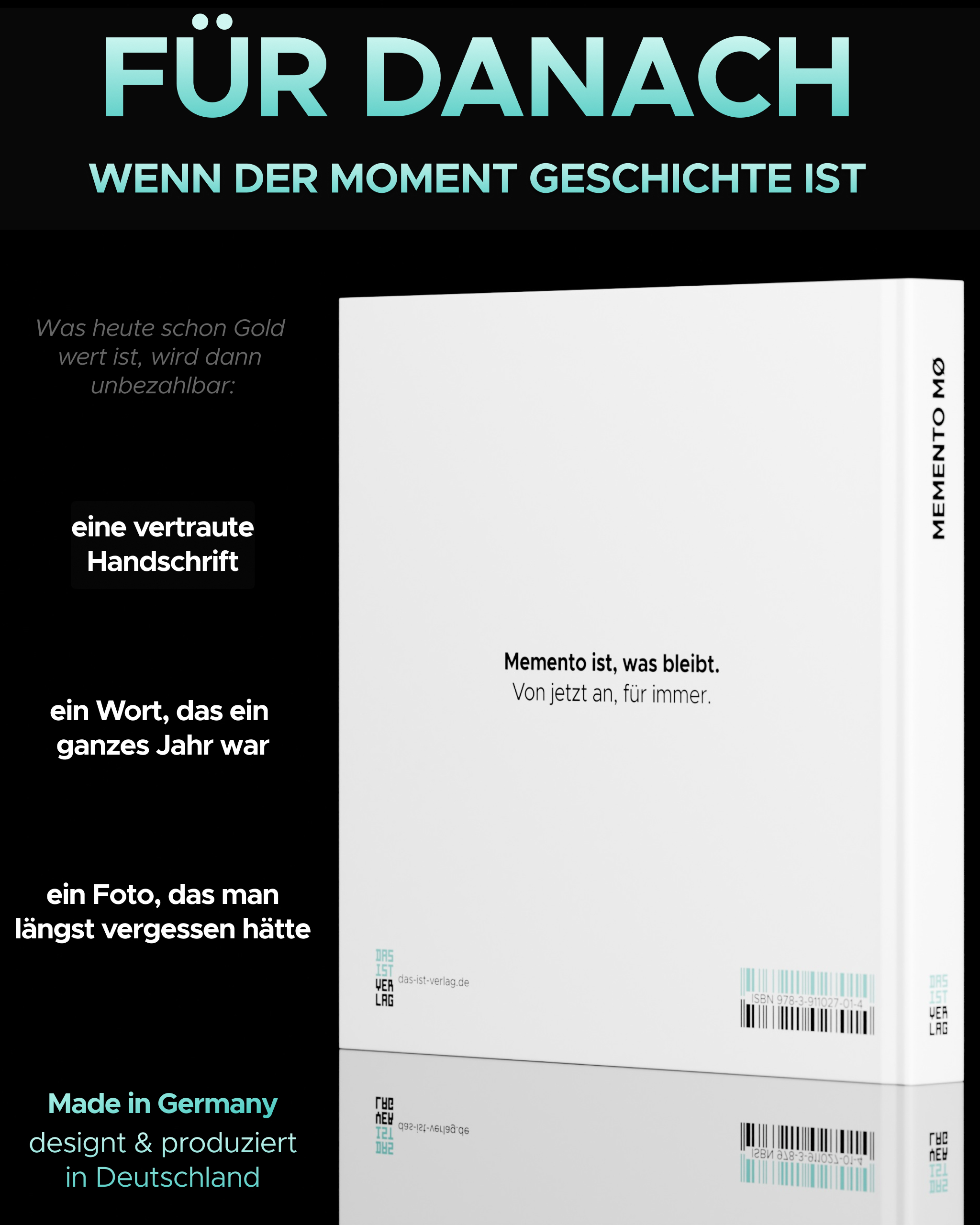 MEMENTO Gästebuch – Rückseite mit Buchrücken