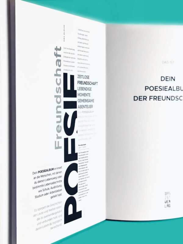 Freundebuch Poesiealbum der Freundschaft Typography Details portrait
