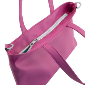 tote bag backside and zipper view by manufabo in pink