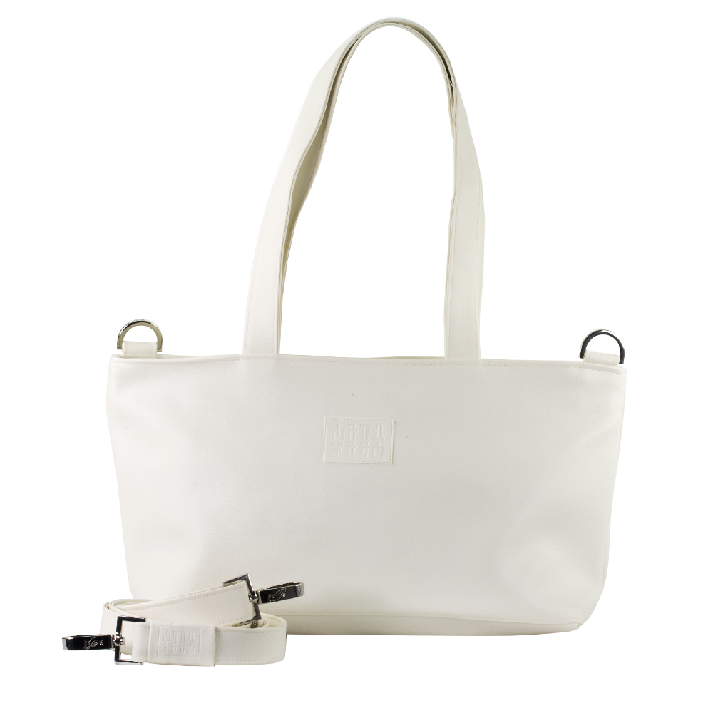 tote bag with handbag strap by manufabo in white